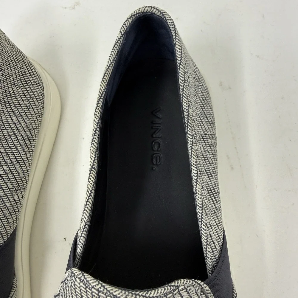 Vince Blair Platform Leather Black Textured Slip-On Women's‎ Sneakers Size 6